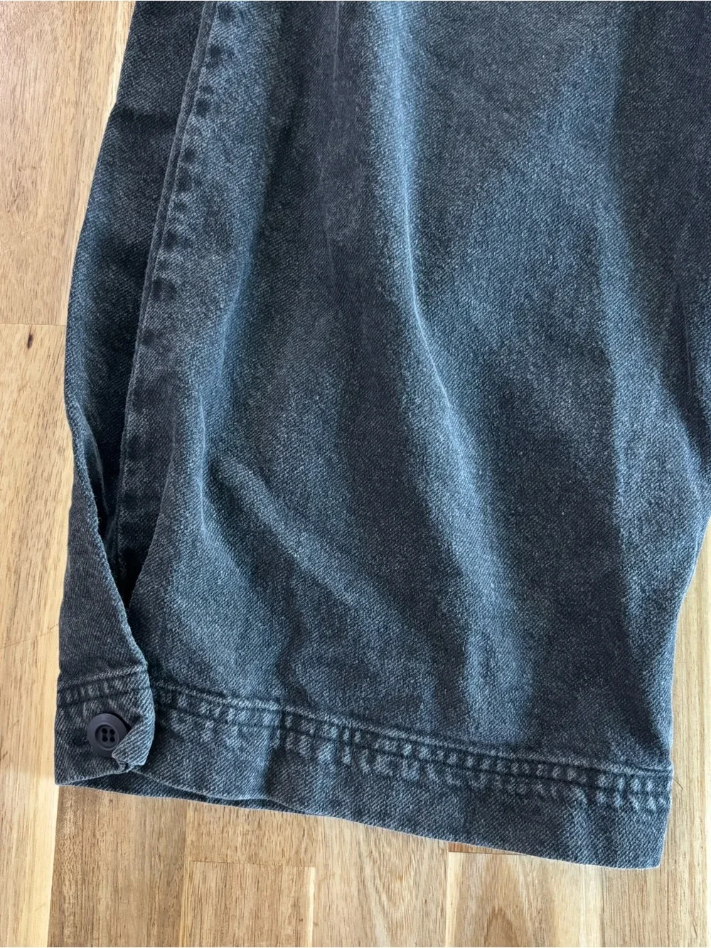 Free People Washed Black Wide-Leg Cropped Jeans